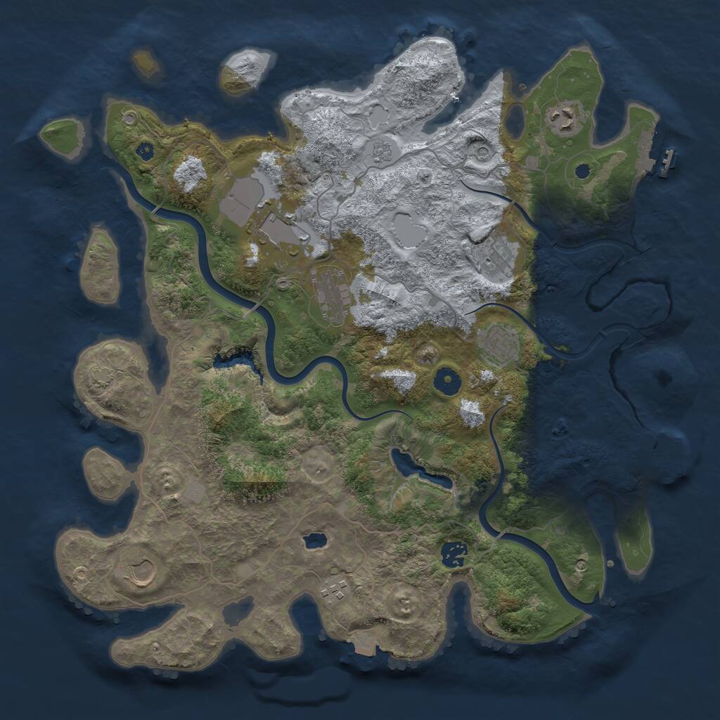Rust Map: Procedural Map, Size: 4000, Seed: 1468142879, 14 Monuments