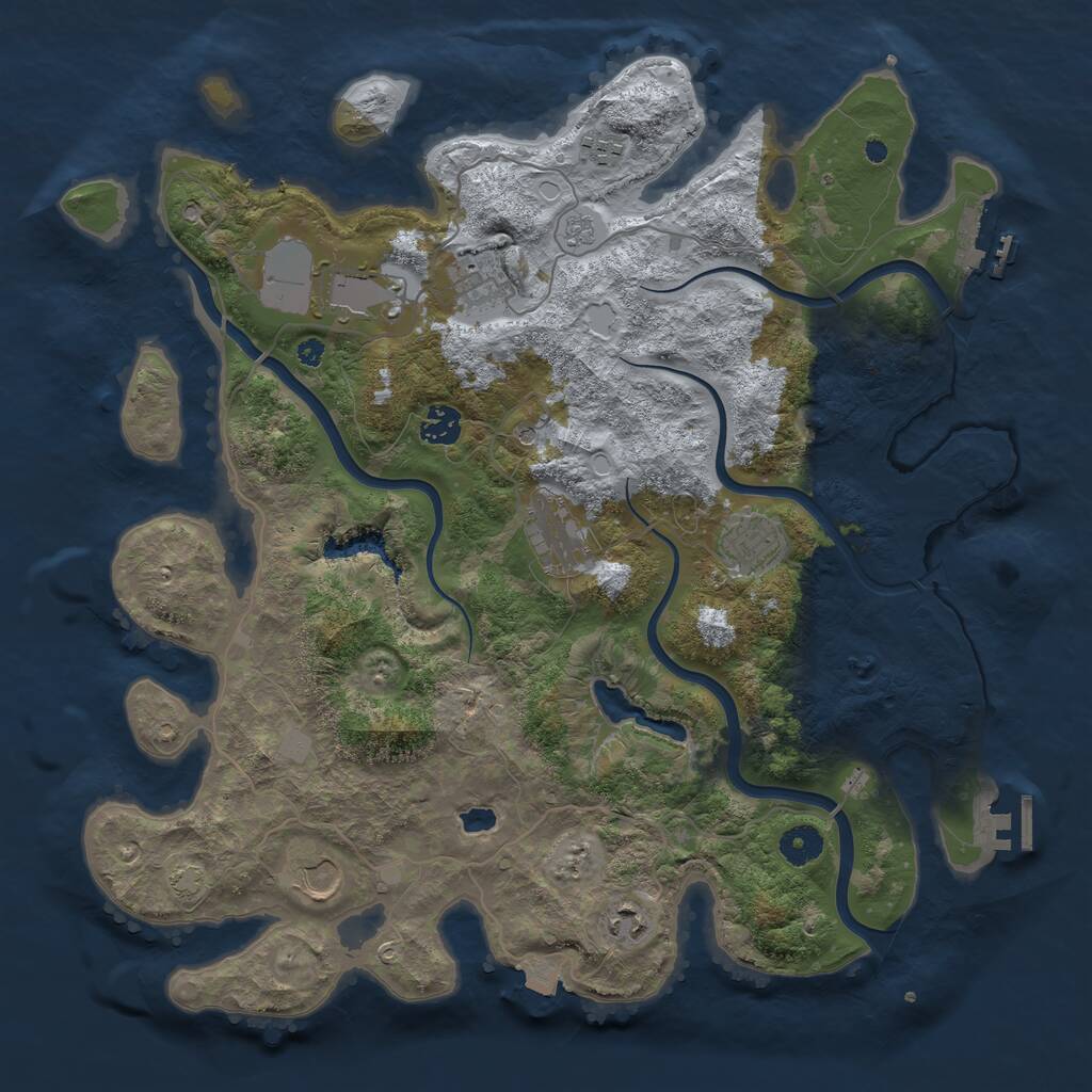 Rust Map: Procedural Map, Size: 4000, Seed: 1468142879, 14 Monuments