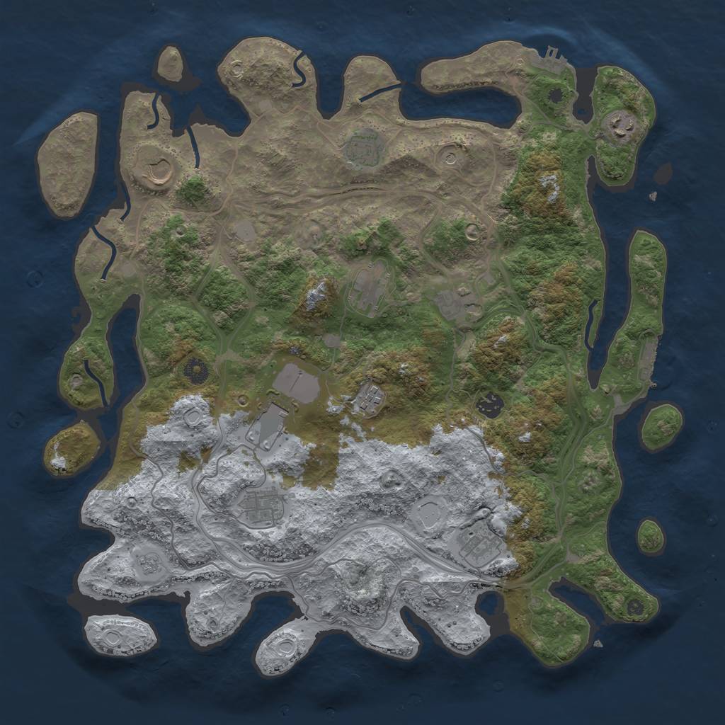Rust Map: Procedural Map, Size: 4250, Seed: 69686766, 17 Monuments