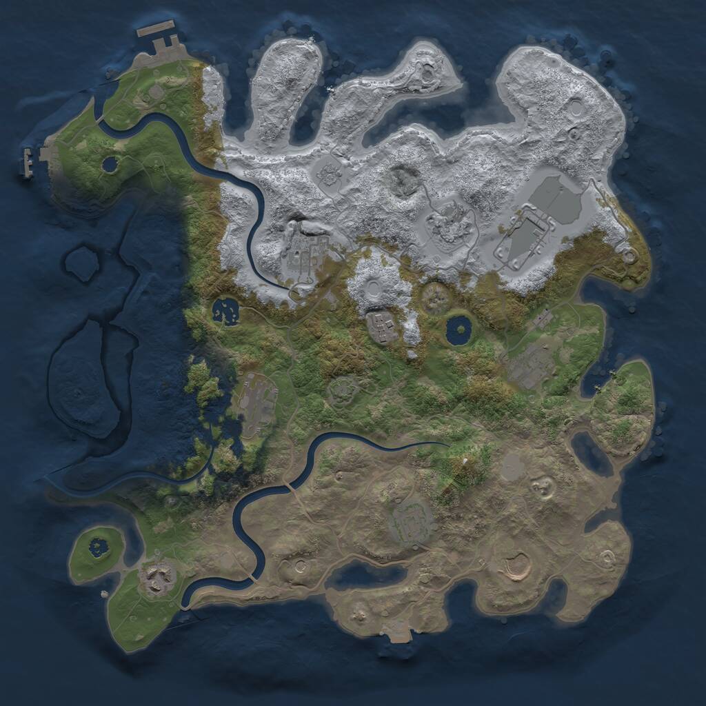 Rust Map: Procedural Map, Size: 3750, Seed: 230203, 16 Monuments