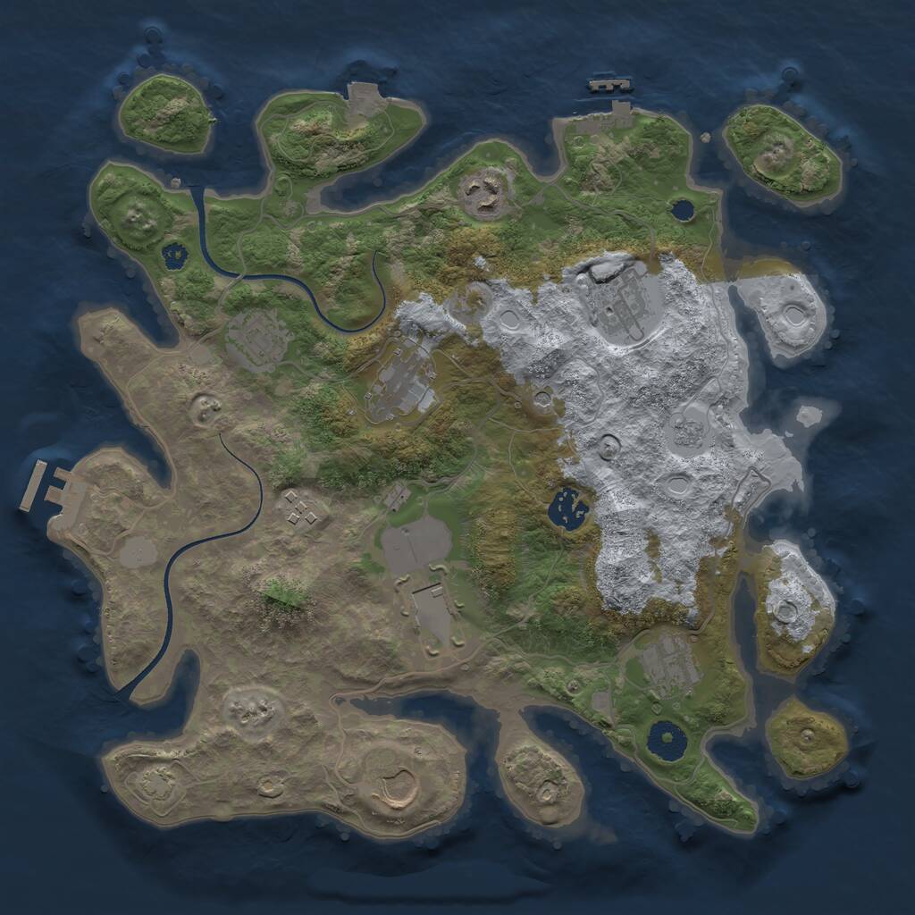 Rust Map: Procedural Map, Size: 3500, Seed: 1312, 15 Monuments