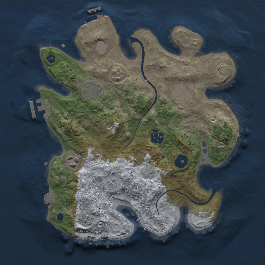 Rust Map: Procedural Map, Size: 3000, Seed: 88664, 11 Monuments