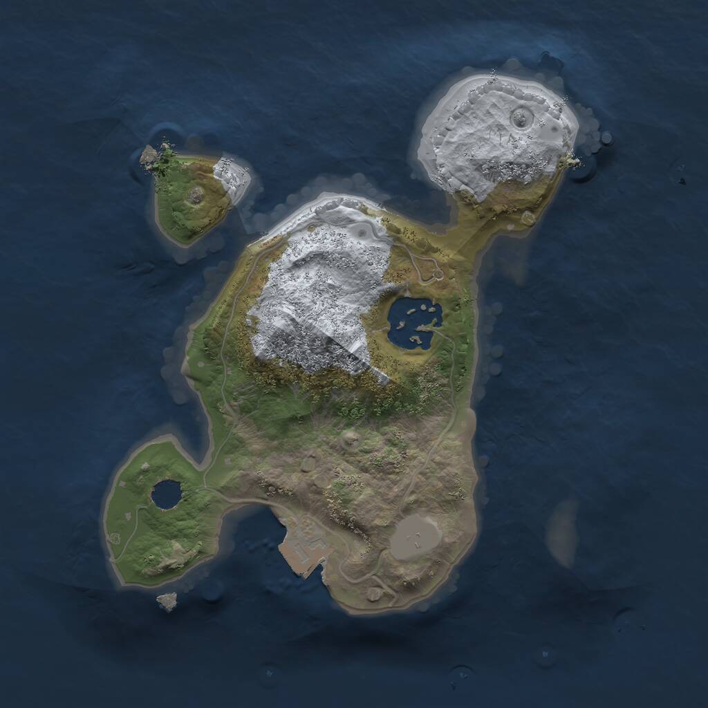 Rust Map: Procedural Map, Size: 1933, Seed: 1, 2 Monuments