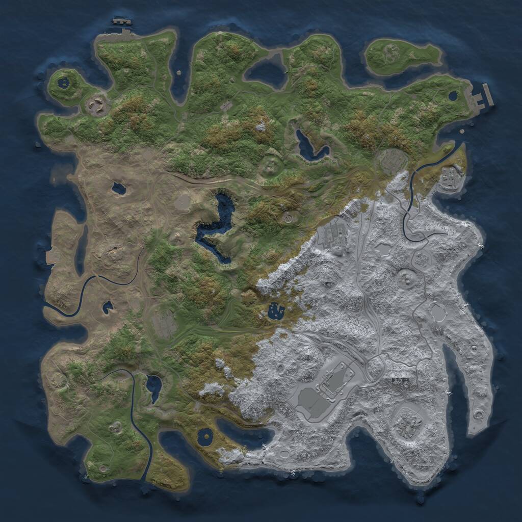 Rust Map: Procedural Map, Size: 4500, Seed: 1726354, 14 Monuments