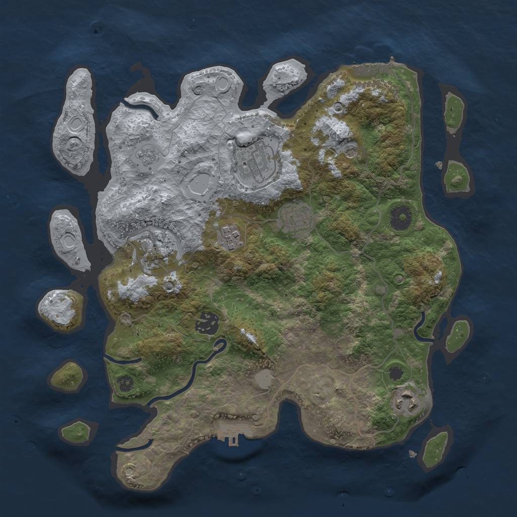 Rust Map: Procedural Map, Size: 3250, Seed: 1234641954, 13 Monuments