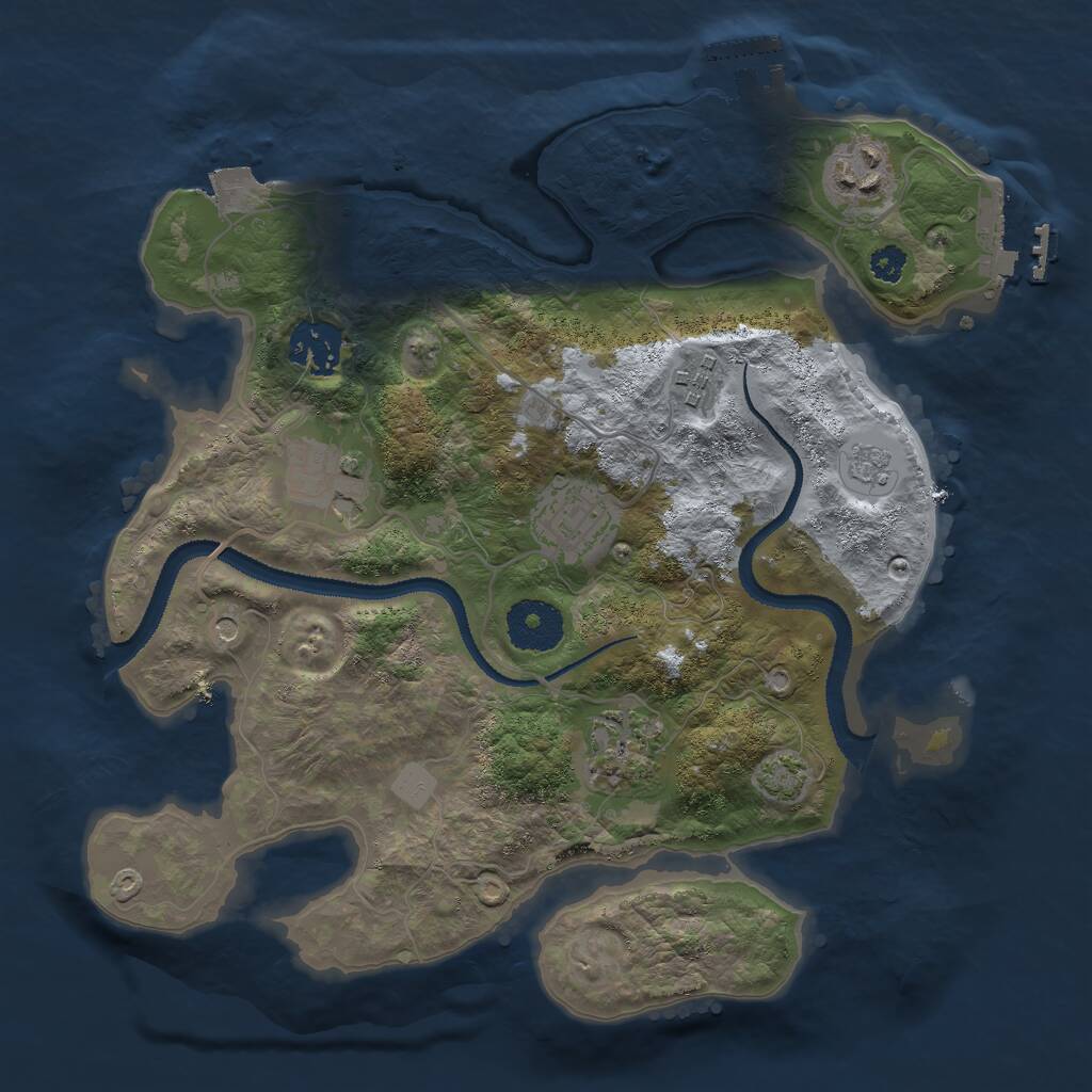 Rust Map: Procedural Map, Size: 3000, Seed: 546783, 12 Monuments
