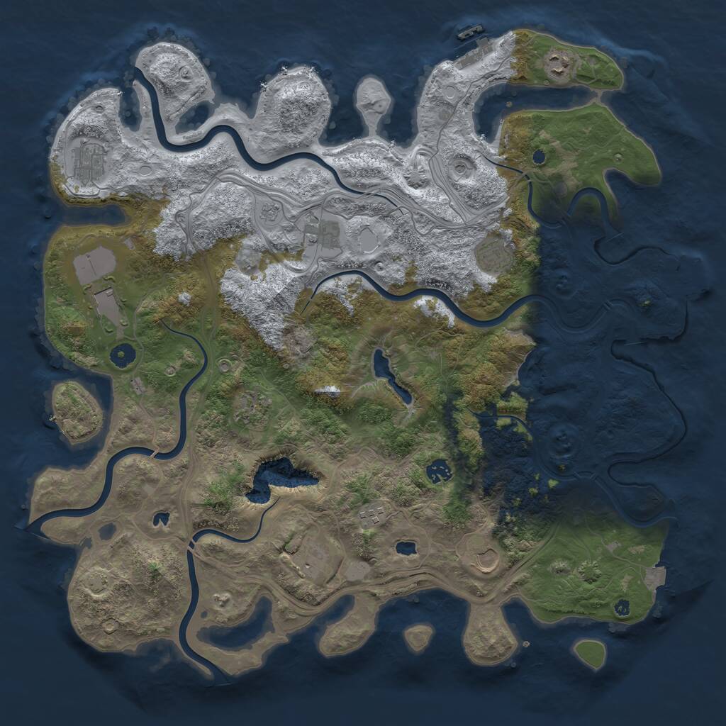 Rust Map: Procedural Map, Size: 4500, Seed: 1349710013, 16 Monuments