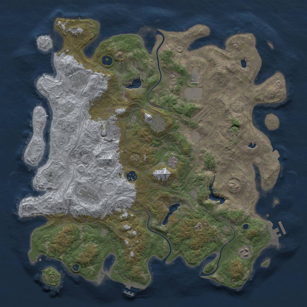 Rust Map: Procedural Map, Size: 4500, Seed: 1349710014, 14 Monuments