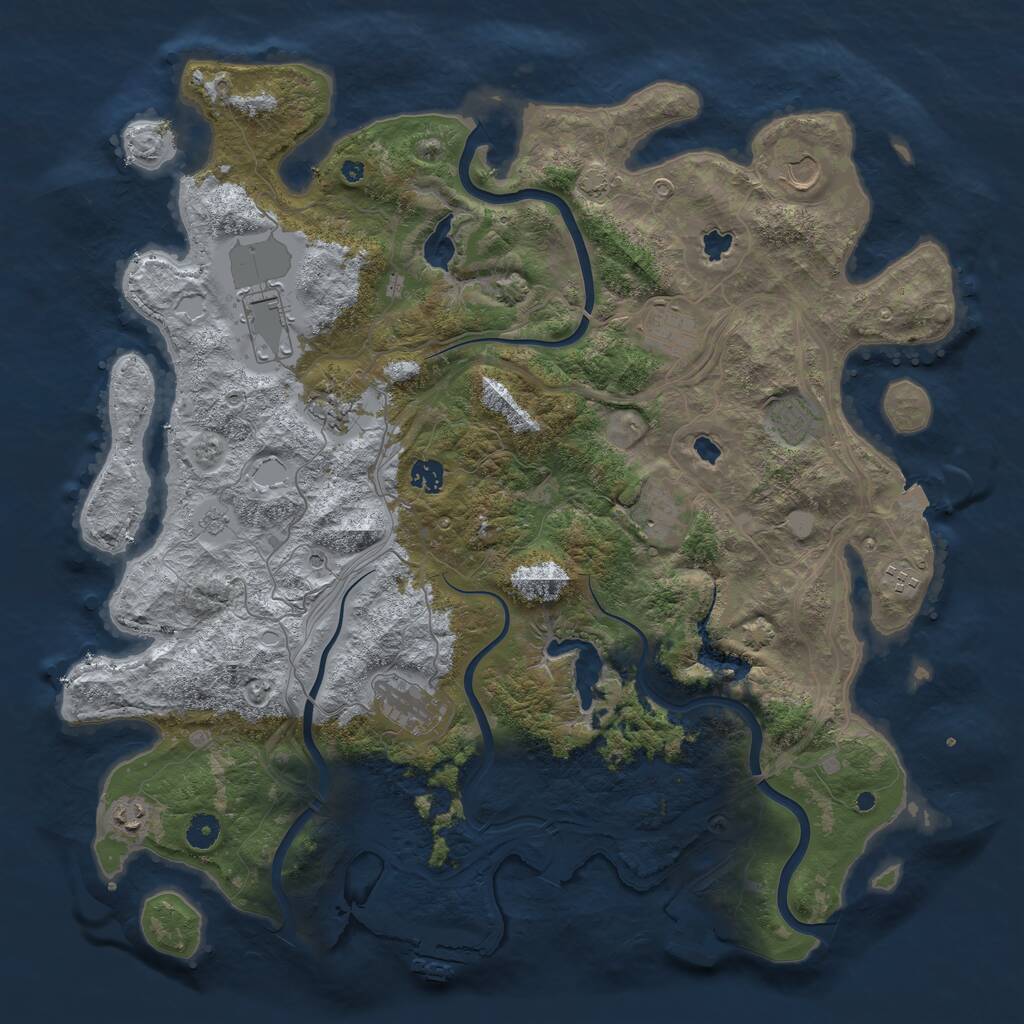 Rust Map: Procedural Map, Size: 4500, Seed: 1349710014, 16 Monuments
