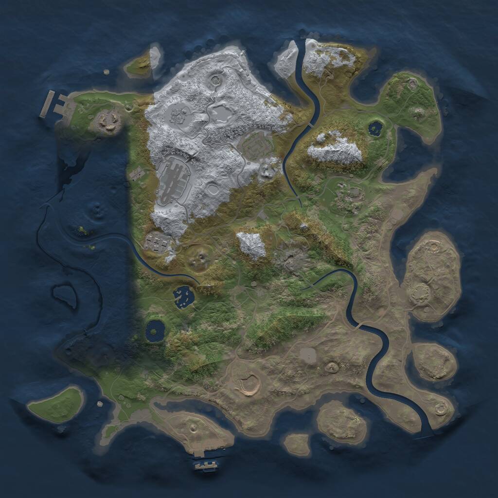 Rust Map: Procedural Map, Size: 3500, Seed: 1783214782, 13 Monuments