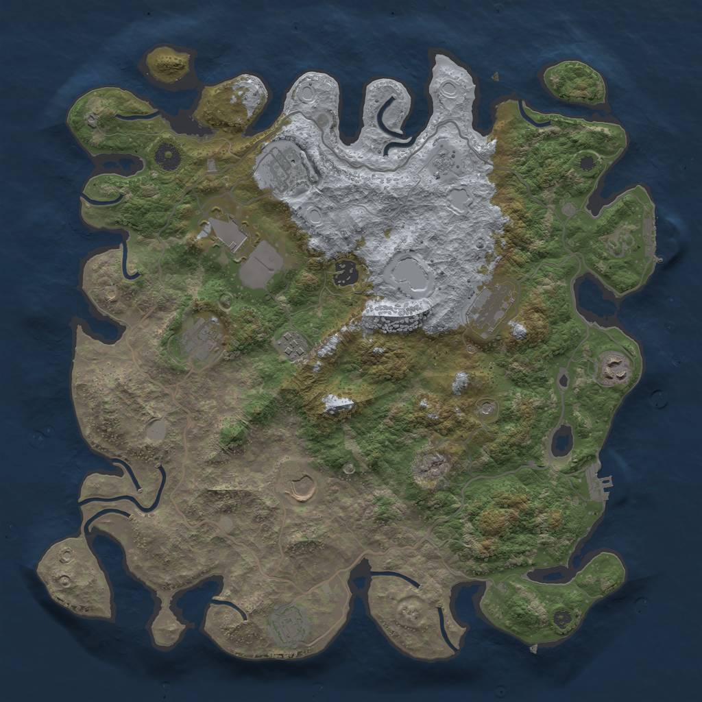 Rust Map: Procedural Map, Size: 4000, Seed: 1349710018, 16 Monuments