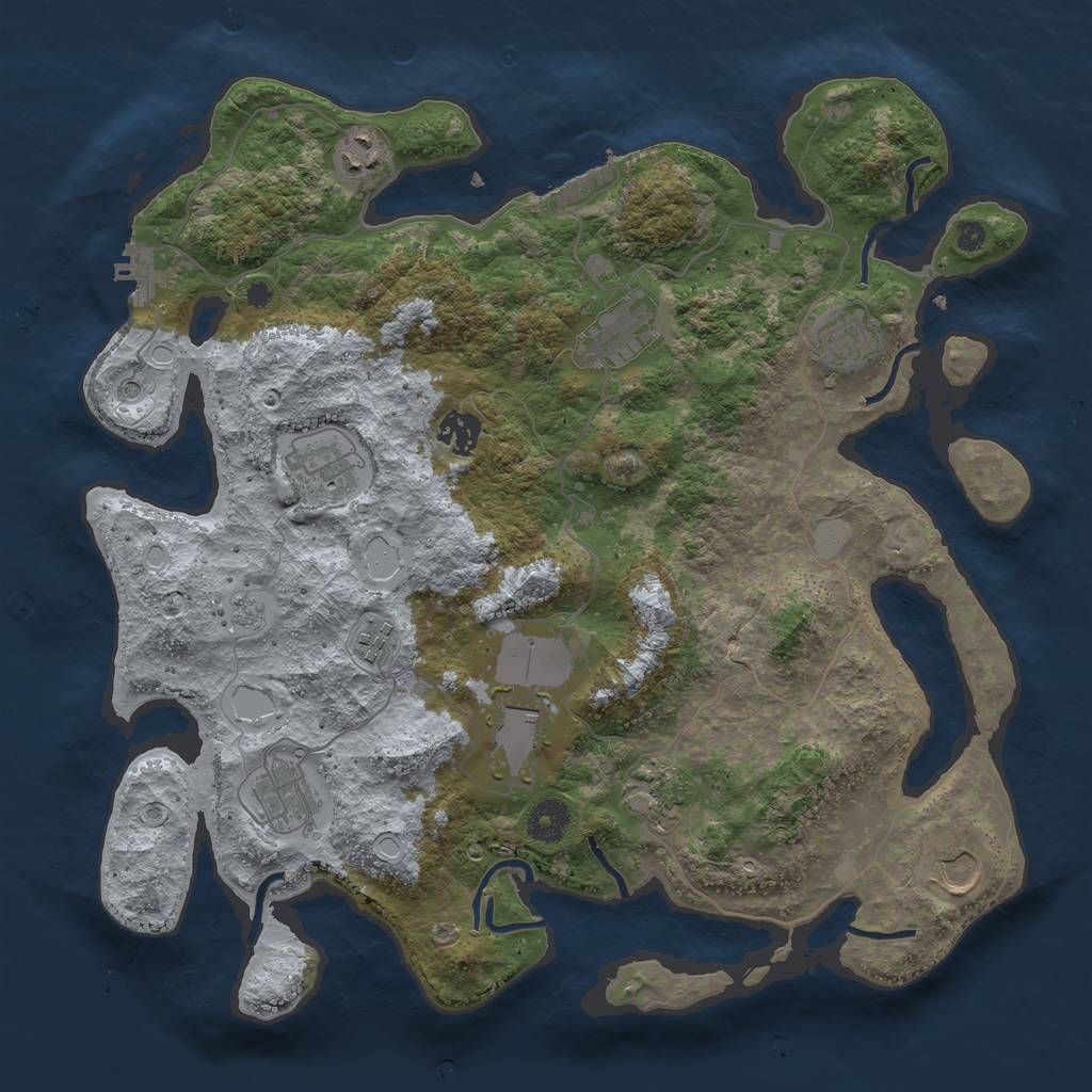 Rust Map: Procedural Map, Size: 3800, Seed: 1566832282, 17 Monuments