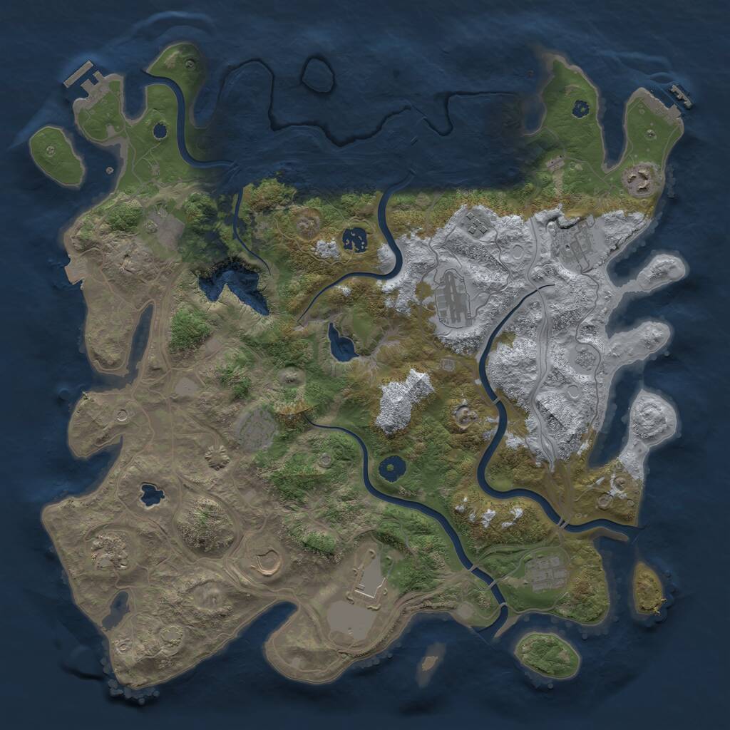 Rust Map: Procedural Map, Size: 4250, Seed: 407263821, 17 Monuments
