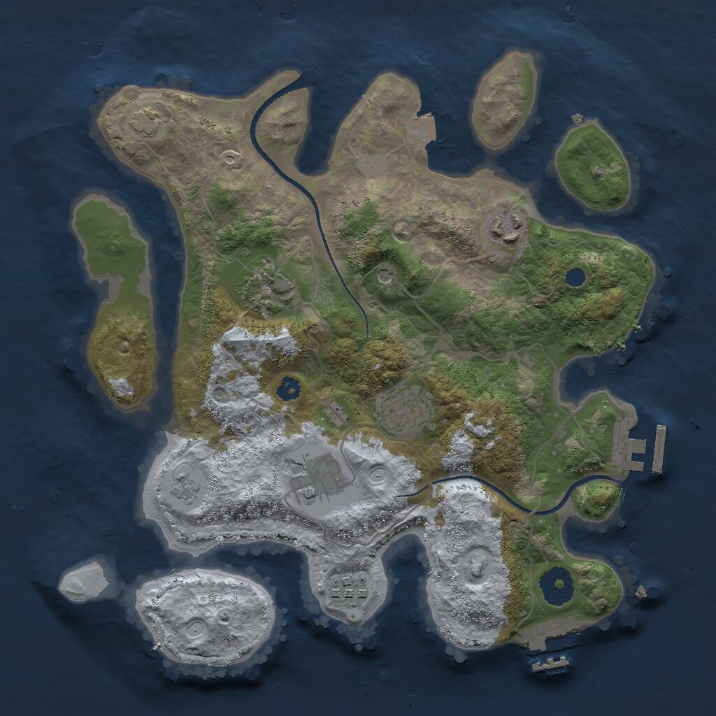 Rust Map: Procedural Map, Size: 3000, Seed: 1252322151, 11 Monuments