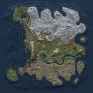 Thumbnail Rust Map: Procedural Map, Size: 3750, Seed: 343243, 13 Monuments