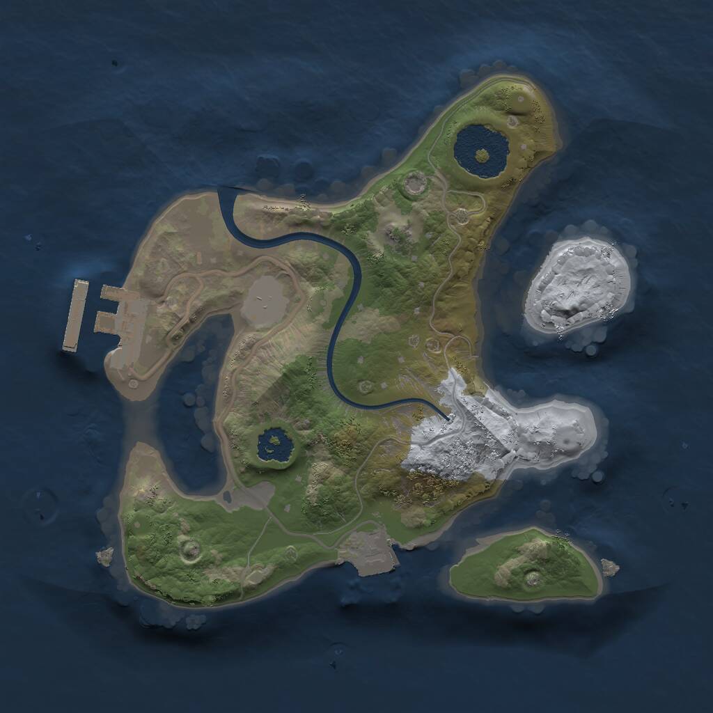 Rust Map: Procedural Map, Size: 2000, Seed: 726942402, 2 Monuments