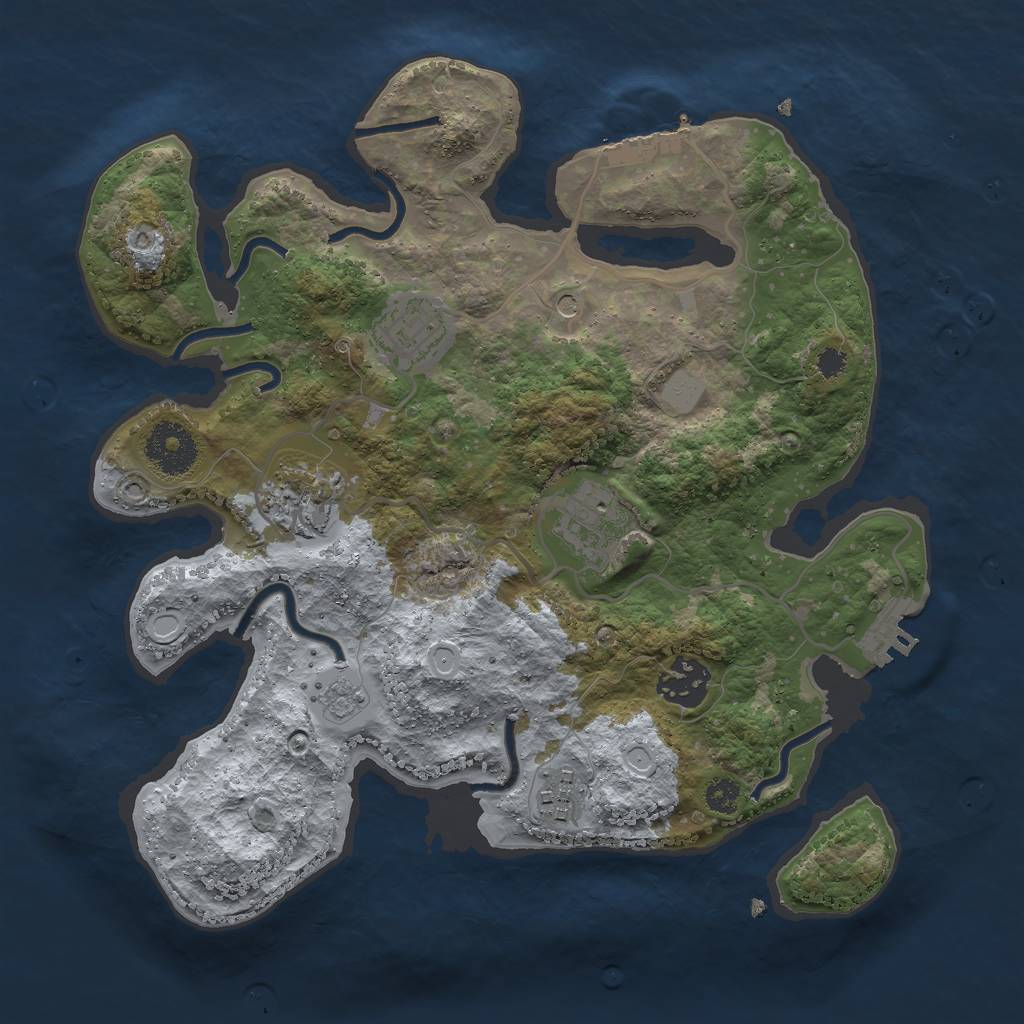 Rust Map: Procedural Map, Size: 3000, Seed: 861691107, 12 Monuments