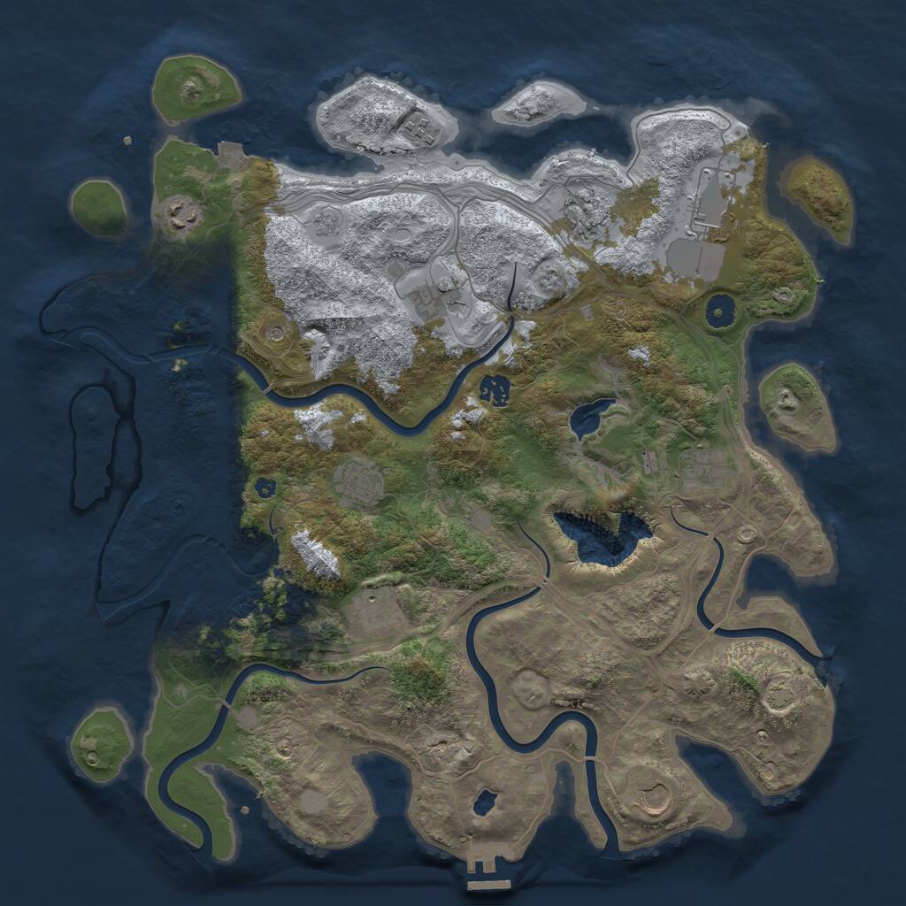 Rust Map: Procedural Map, Size: 4250, Seed: 1361536684, 15 Monuments