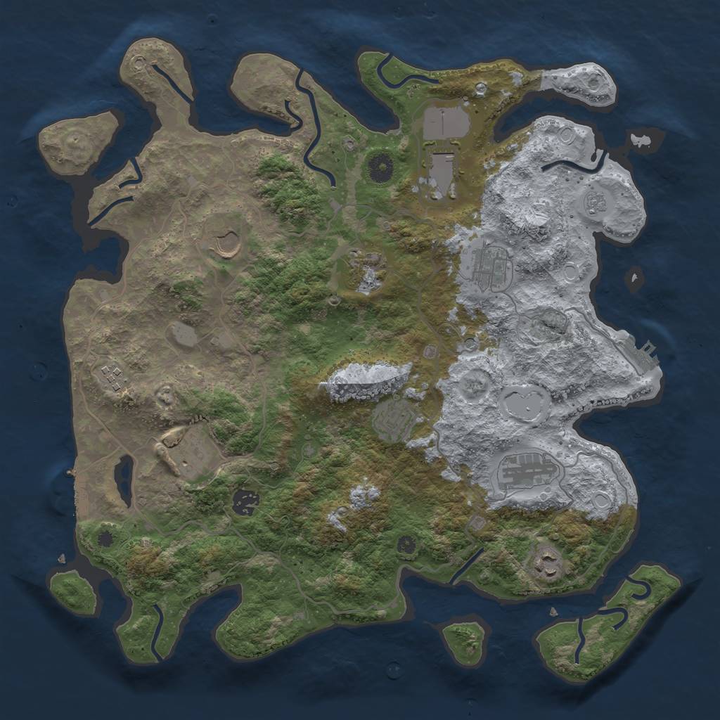 Rust Map: Procedural Map, Size: 4000, Seed: 181810, 17 Monuments