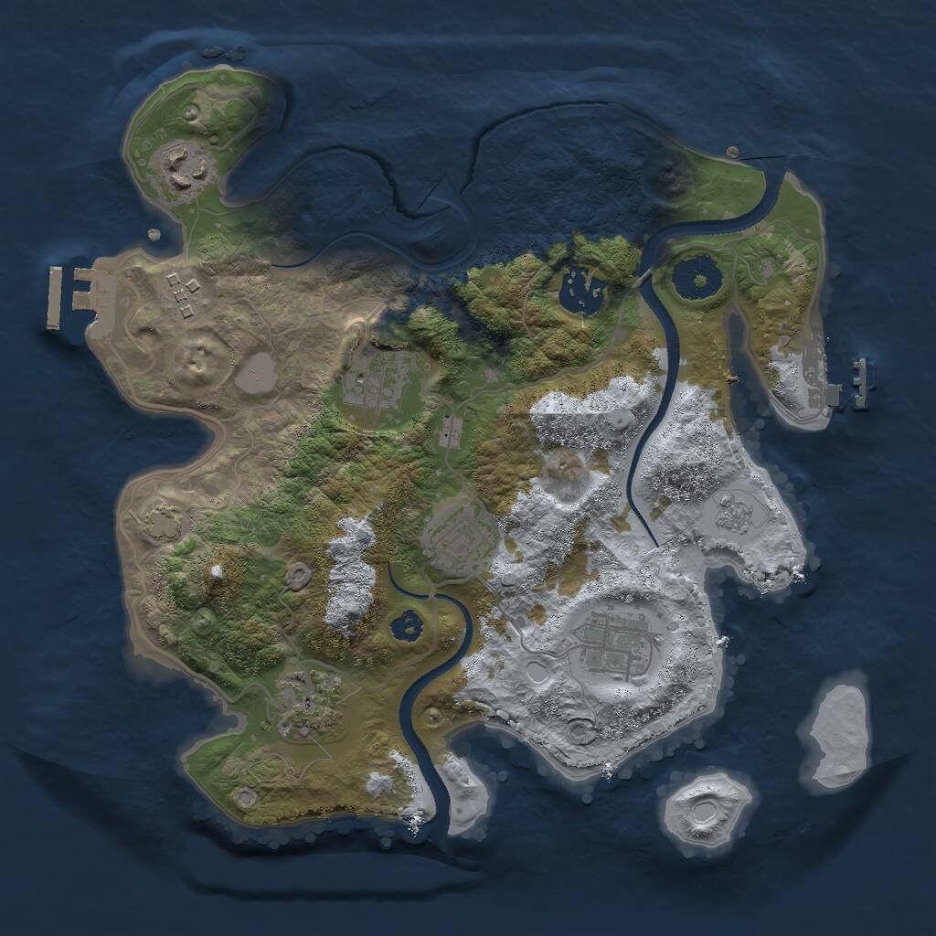 Rust Map: Procedural Map, Size: 3000, Seed: 1735181870, 12 Monuments