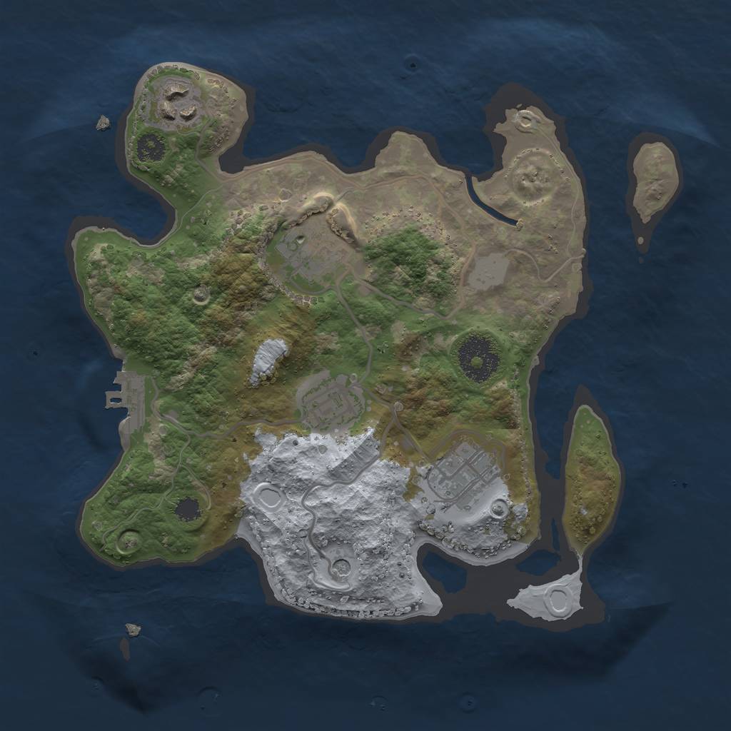 Rust Map: Procedural Map, Size: 2600, Seed: 28997, 9 Monuments