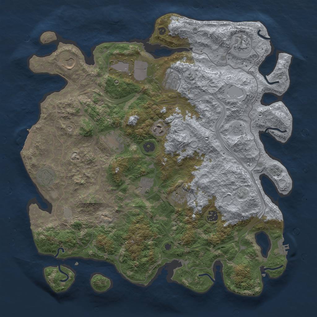 Rust Map: Procedural Map, Size: 4250, Seed: 1108711174, 18 Monuments