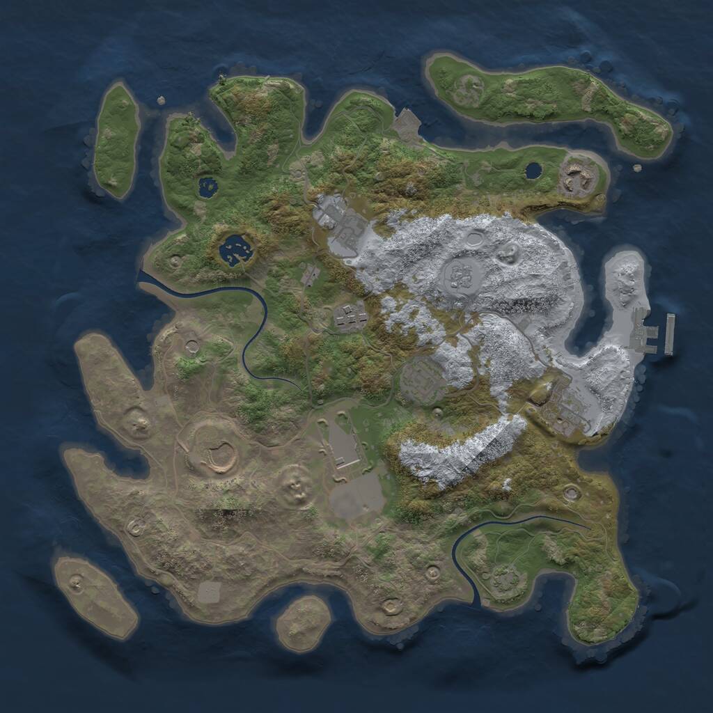 Rust Map: Procedural Map, Size: 3500, Seed: 1542148897, 13 Monuments