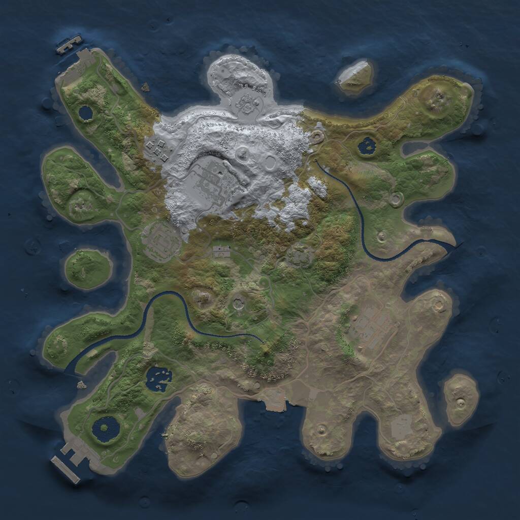 Rust Map: Procedural Map, Size: 3000, Seed: 1394903917, 11 Monuments