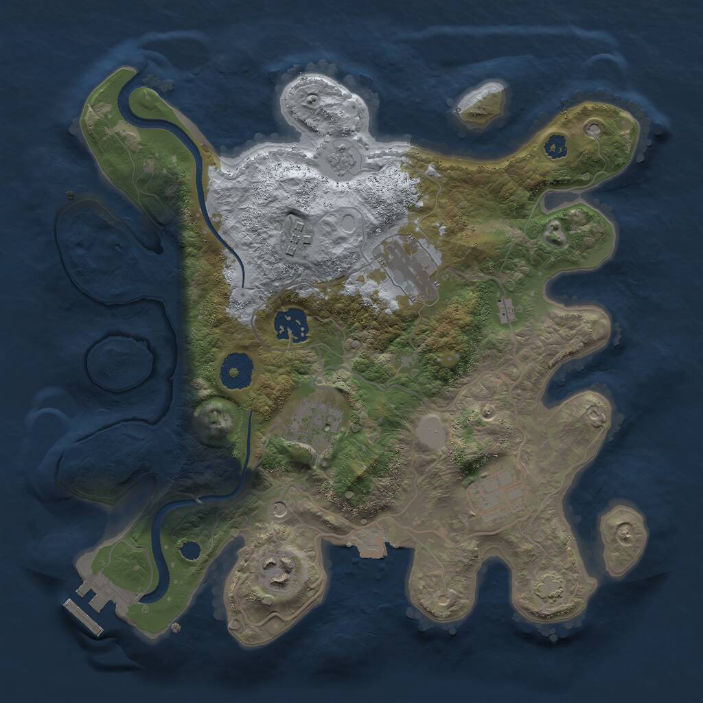 Rust Map: Procedural Map, Size: 3000, Seed: 1394903917, 11 Monuments