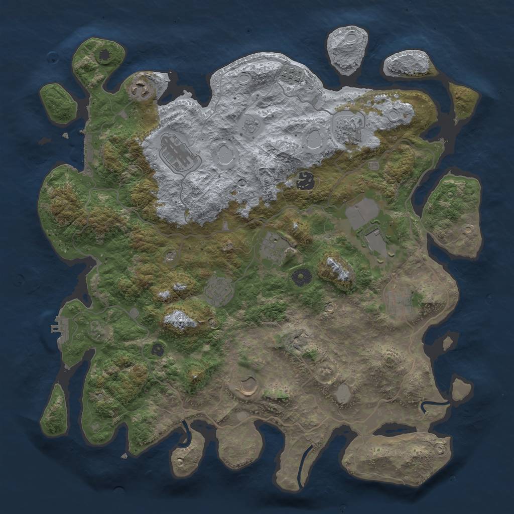 Rust Map: Procedural Map, Size: 4096, Seed: 465102567, 17 Monuments