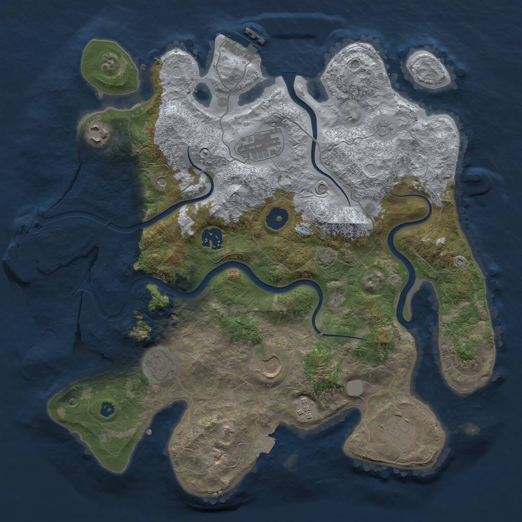 Rust Map: Procedural Map, Size: 3600, Seed: 340, 13 Monuments