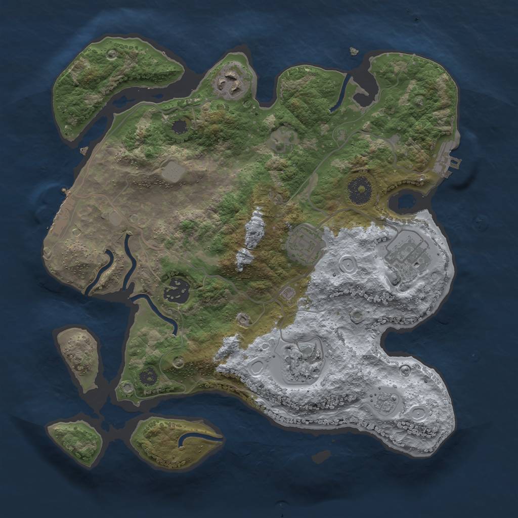 Rust Map: Procedural Map, Size: 3000, Seed: 20931408, 11 Monuments