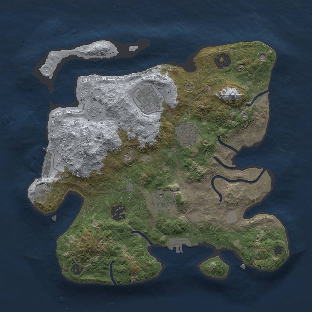 Rust Map: Procedural Map, Size: 3000, Seed: 9885466, 11 Monuments