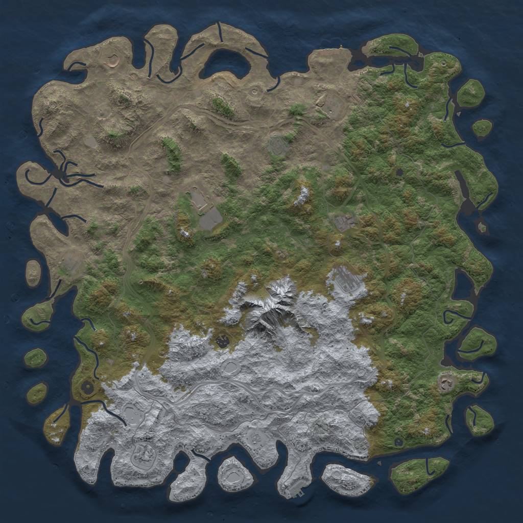 Rust Map: Procedural Map, Size: 6000, Seed: 783909104, 18 Monuments