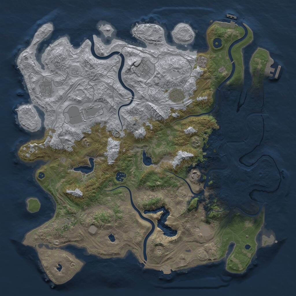 Rust Map: Procedural Map, Size: 4500, Seed: 109360600, 15 Monuments