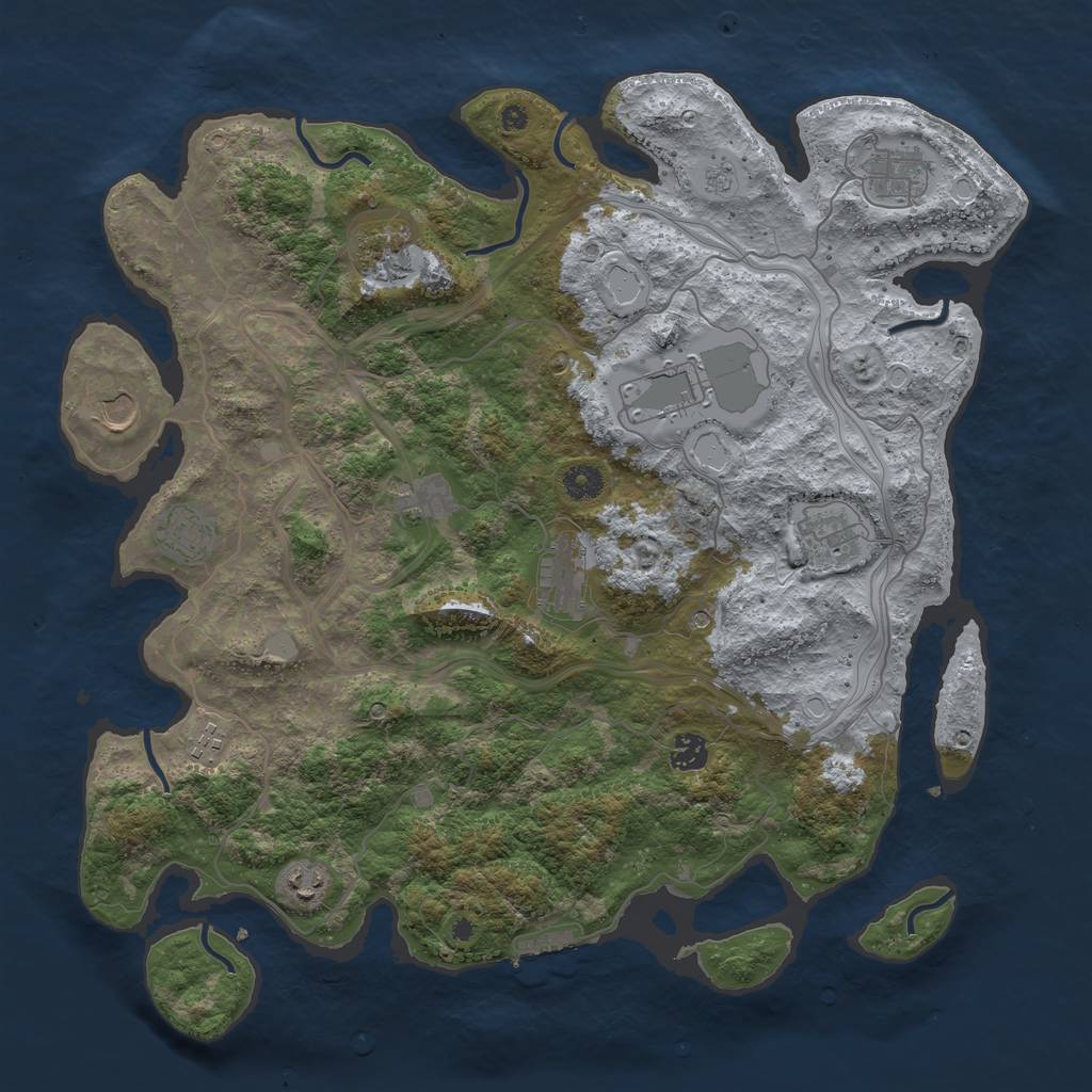 Rust Map: Procedural Map, Size: 4250, Seed: 9651, 17 Monuments