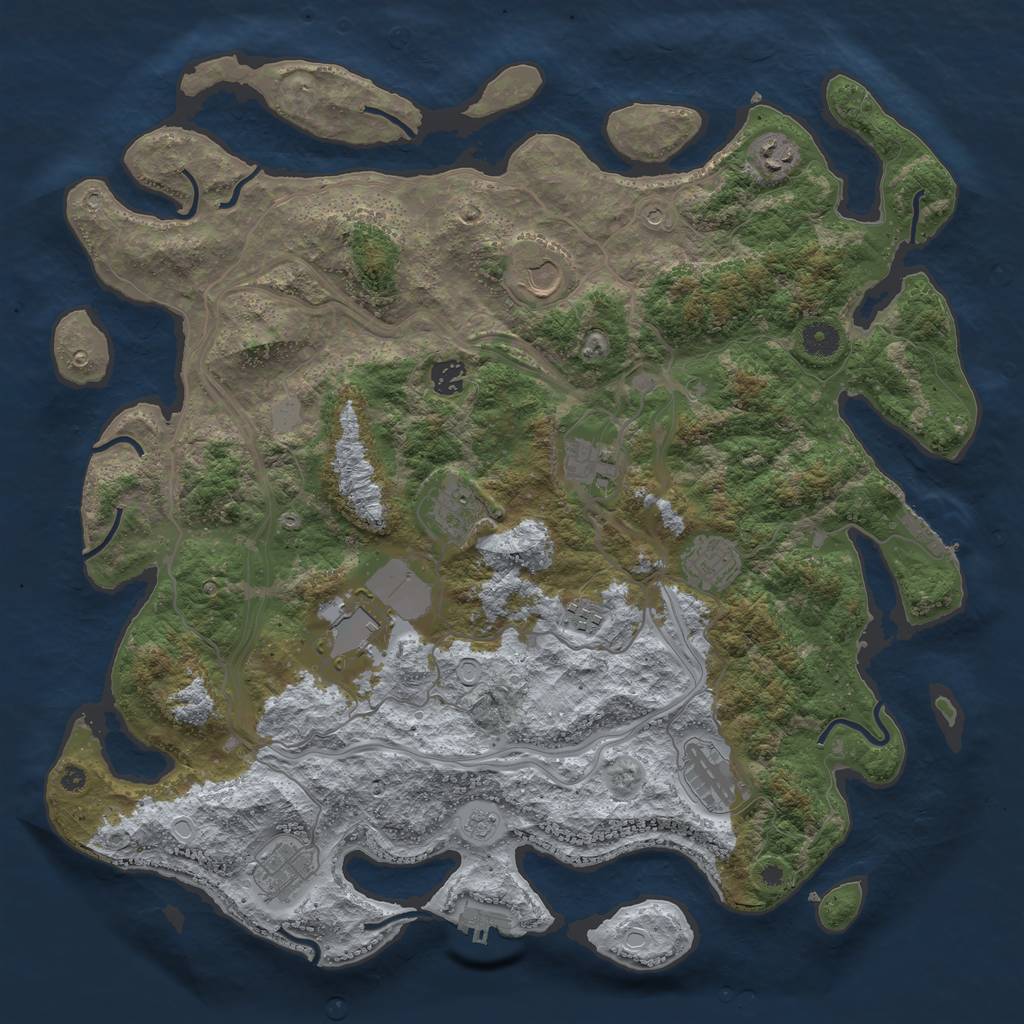 Rust Map: Procedural Map, Size: 4250, Seed: 1904612014, 17 Monuments