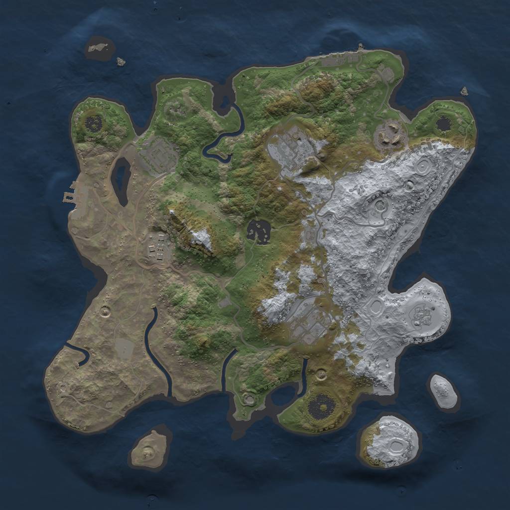 Rust Map: Procedural Map, Size: 3000, Seed: 696969968, 13 Monuments
