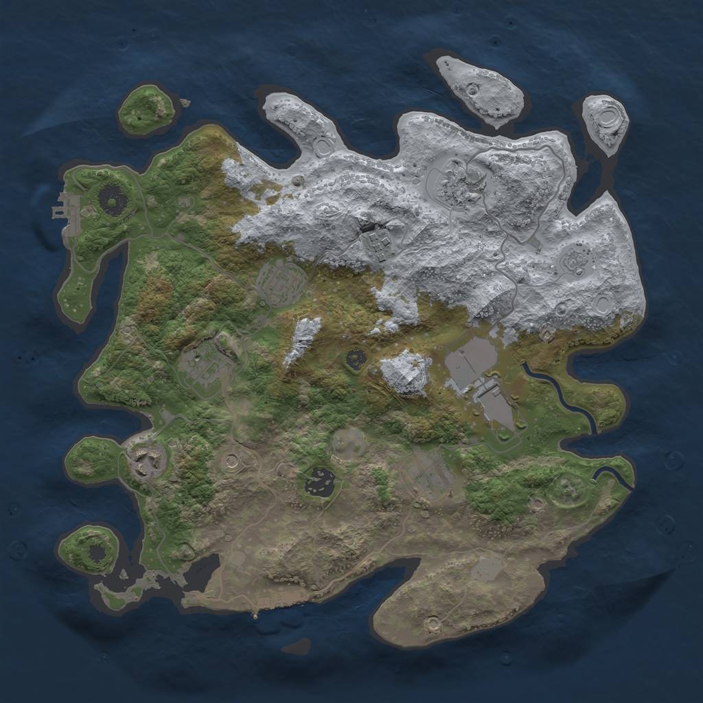 Rust Map: Procedural Map, Size: 3500, Seed: 1731959, 15 Monuments