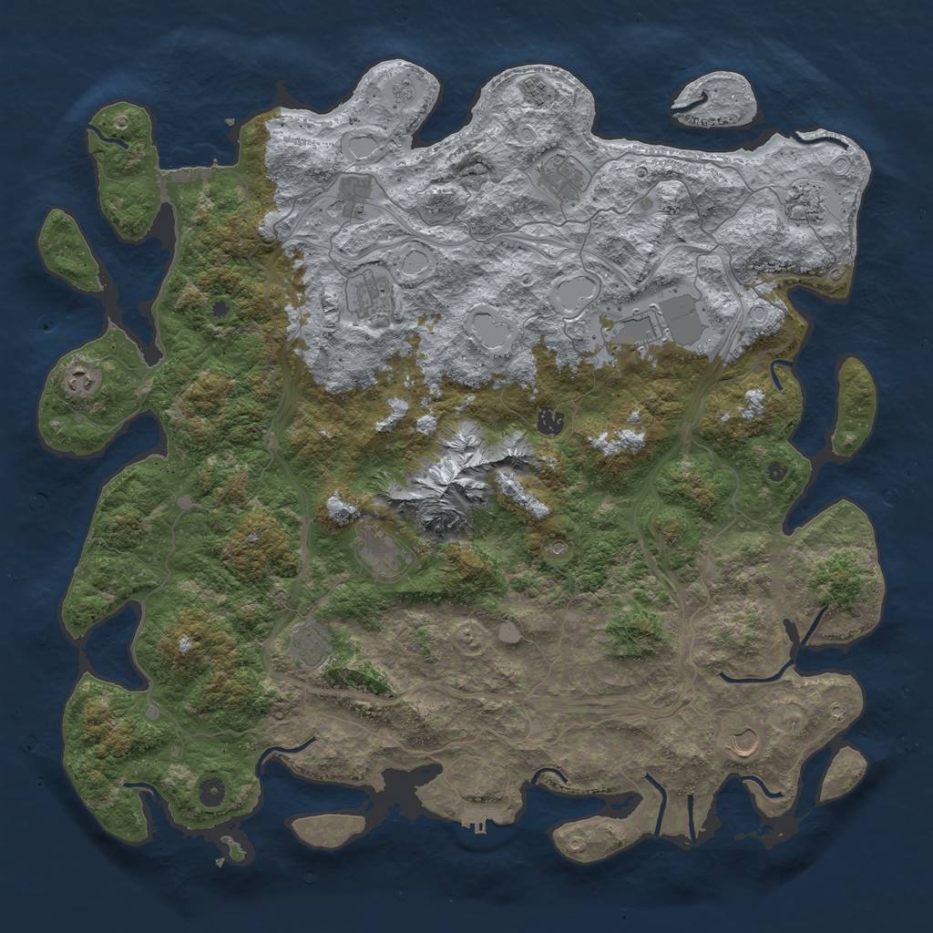 Rust Map: Procedural Map, Size: 5000, Seed: 61913967, 18 Monuments