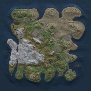 Thumbnail Rust Map: Procedural Map, Size: 3500, Seed: 1945713365, 17 Monuments