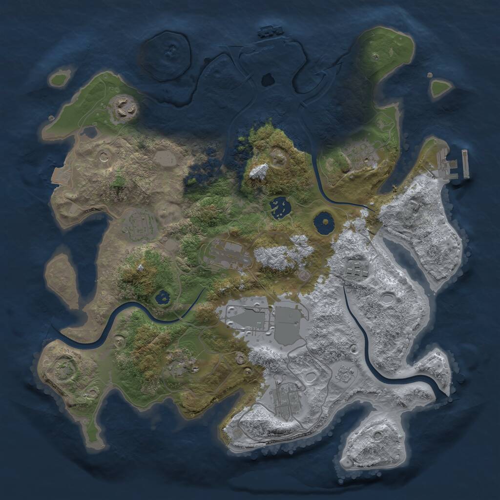 Rust Map: Procedural Map, Size: 3500, Seed: 31848797, 15 Monuments