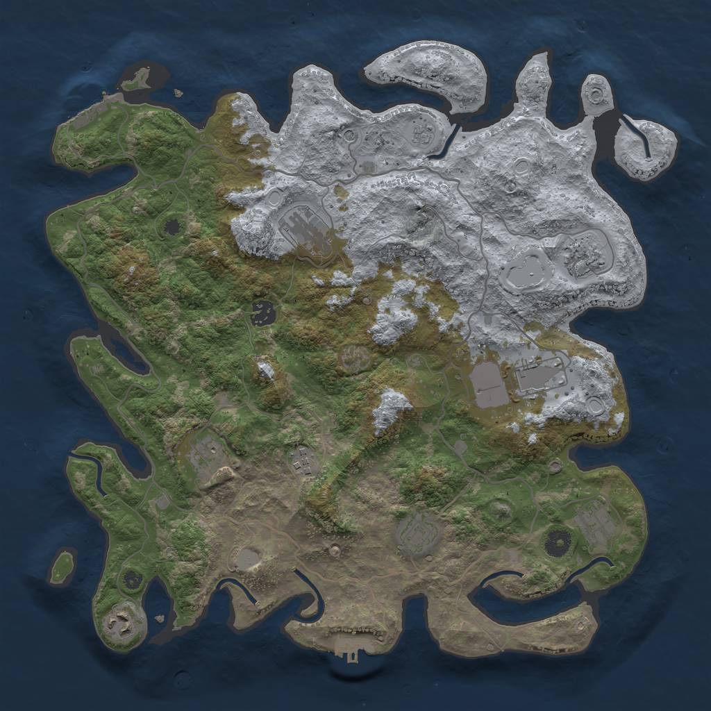 Rust Map: Procedural Map, Size: 4000, Seed: 1899453412, 16 Monuments