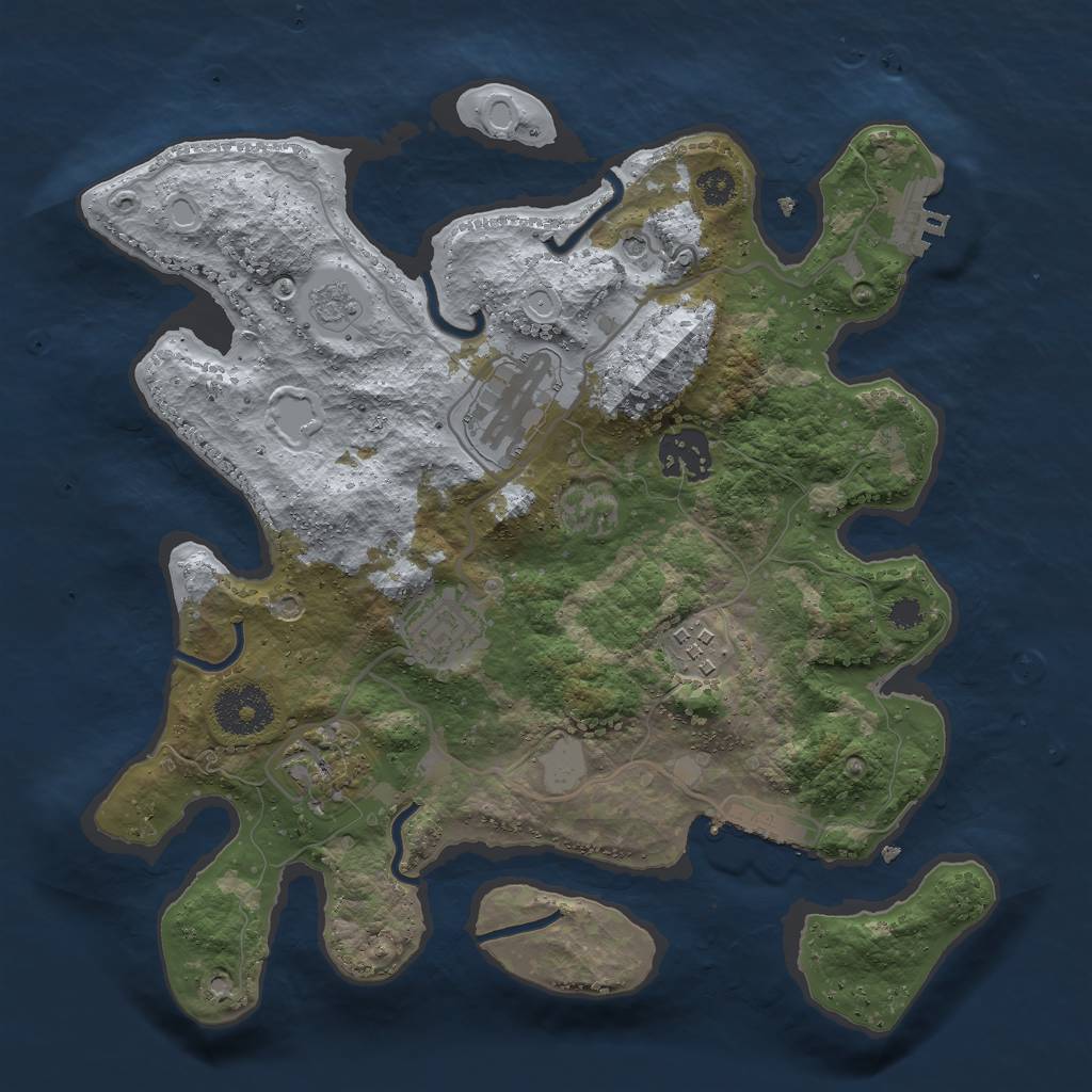 Rust Map: Procedural Map, Size: 3000, Seed: 86886014, 12 Monuments
