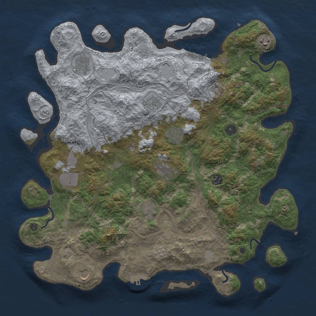 Rust Map: Procedural Map, Size: 4350, Seed: 648252, 17 Monuments