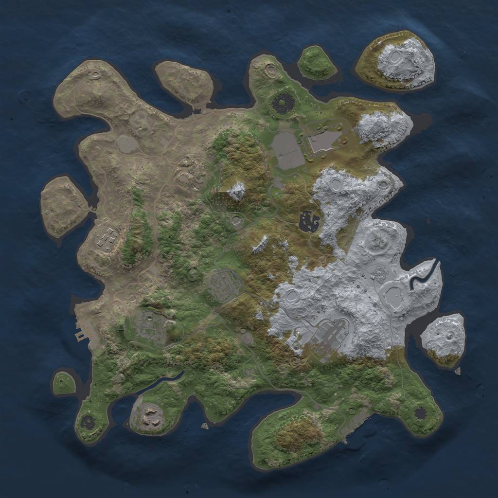 Rust Map: Procedural Map, Size: 3500, Seed: 89820304, 15 Monuments