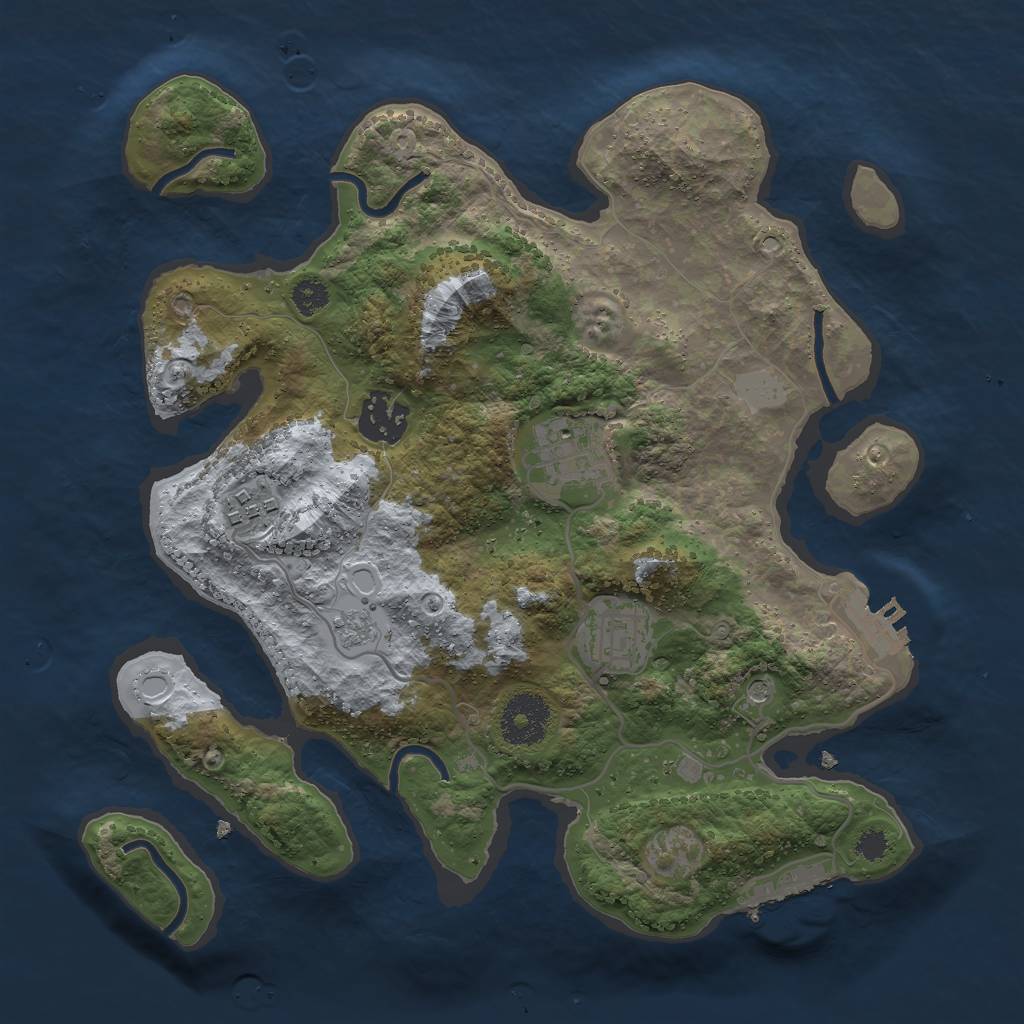 Rust Map: Procedural Map, Size: 3000, Seed: 1373262684, 11 Monuments