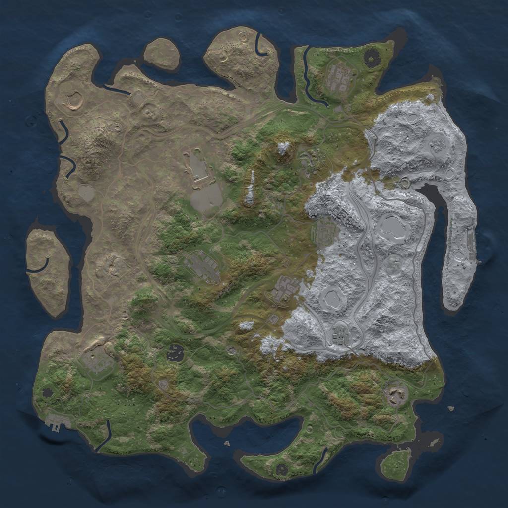 Rust Map: Procedural Map, Size: 4250, Seed: 1510922138, 18 Monuments
