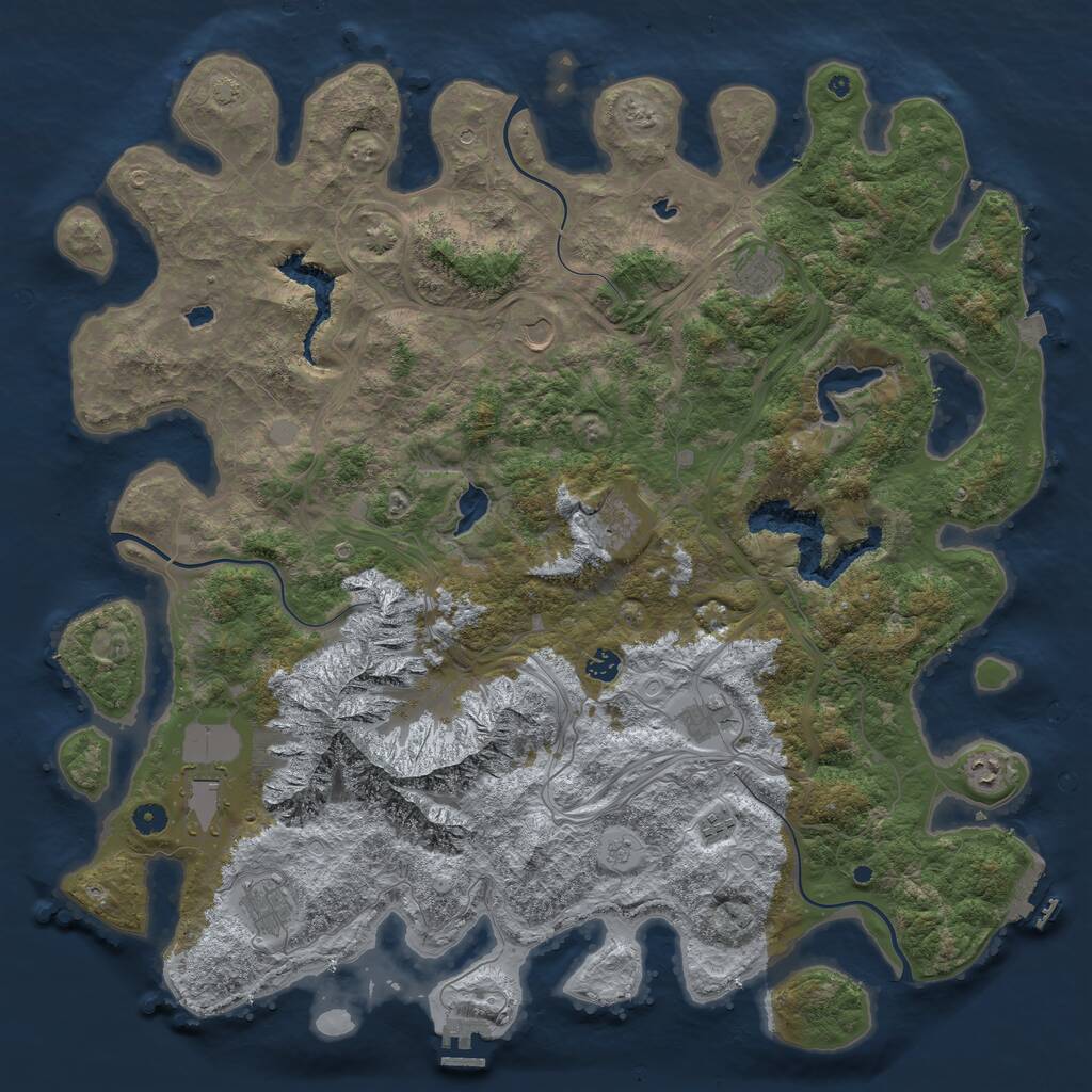Rust Map: Procedural Map, Size: 5000, Seed: 931471730, 15 Monuments