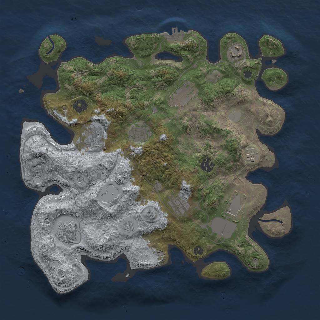 Rust Map: Procedural Map, Size: 3500, Seed: 49552738, 15 Monuments